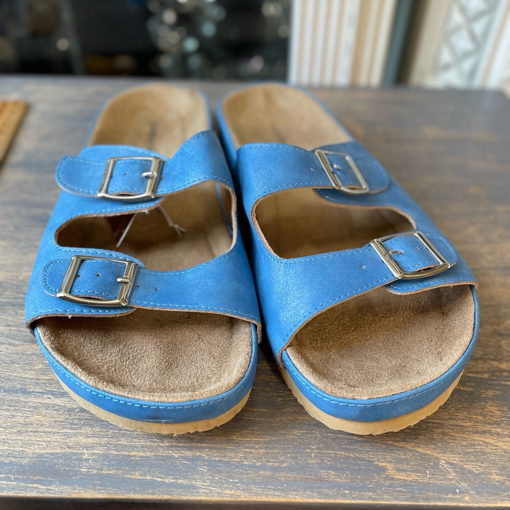 Comfortview blue sandals Womens 10